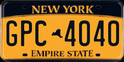 NY license plate GPC4040