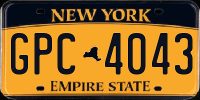 NY license plate GPC4043
