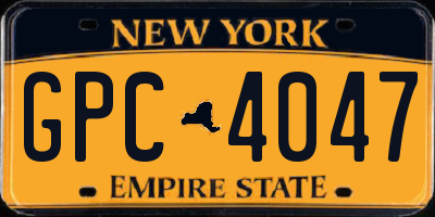 NY license plate GPC4047