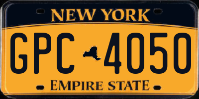 NY license plate GPC4050