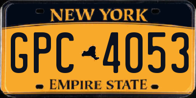 NY license plate GPC4053