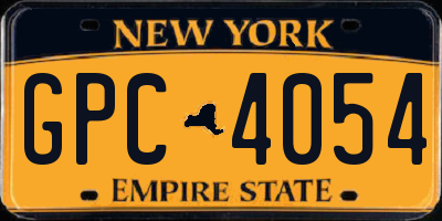 NY license plate GPC4054