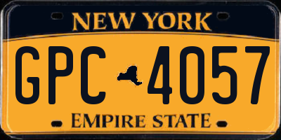 NY license plate GPC4057