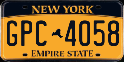 NY license plate GPC4058