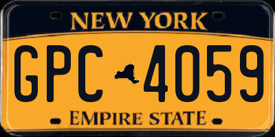 NY license plate GPC4059