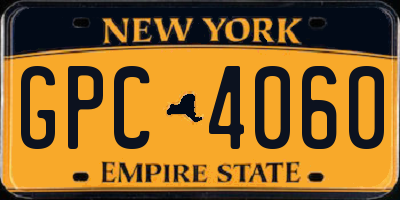 NY license plate GPC4060