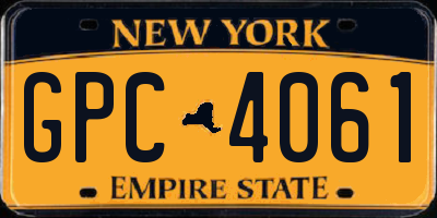 NY license plate GPC4061