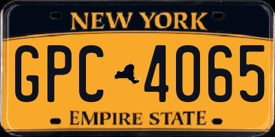 NY license plate GPC4065
