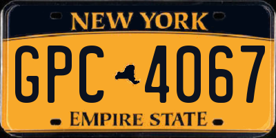 NY license plate GPC4067