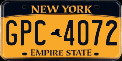 NY license plate GPC4072