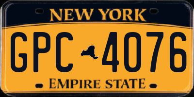 NY license plate GPC4076
