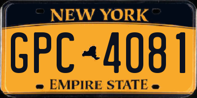 NY license plate GPC4081