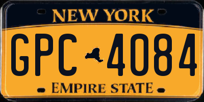 NY license plate GPC4084