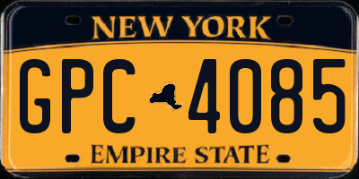 NY license plate GPC4085