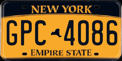 NY license plate GPC4086