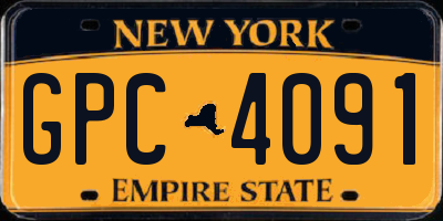NY license plate GPC4091