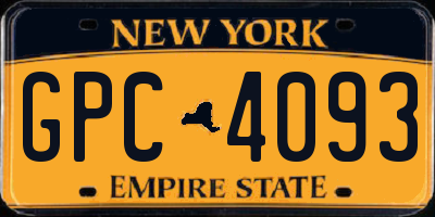 NY license plate GPC4093