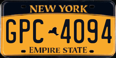 NY license plate GPC4094