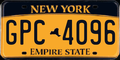 NY license plate GPC4096