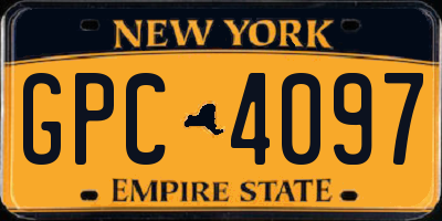 NY license plate GPC4097