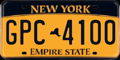 NY license plate GPC4100