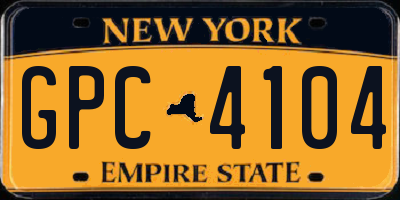 NY license plate GPC4104