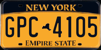 NY license plate GPC4105
