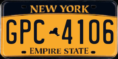 NY license plate GPC4106