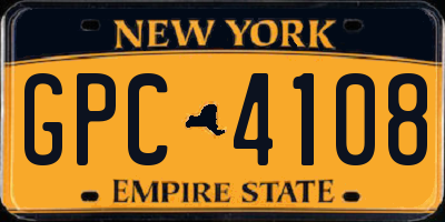 NY license plate GPC4108