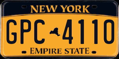 NY license plate GPC4110