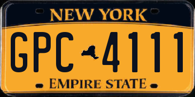NY license plate GPC4111