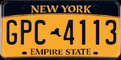 NY license plate GPC4113