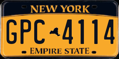 NY license plate GPC4114