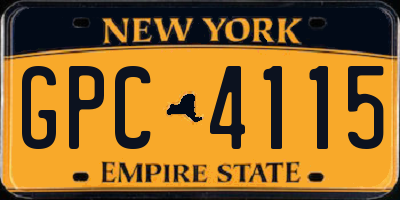 NY license plate GPC4115