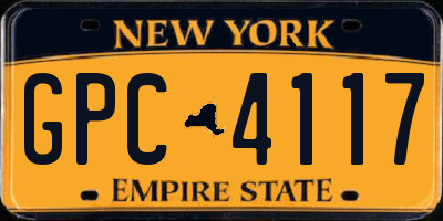 NY license plate GPC4117