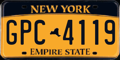 NY license plate GPC4119