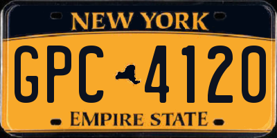 NY license plate GPC4120