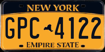 NY license plate GPC4122