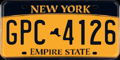 NY license plate GPC4126