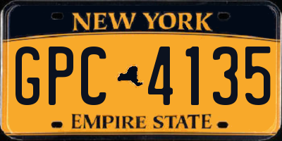 NY license plate GPC4135
