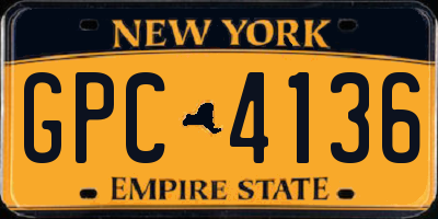 NY license plate GPC4136