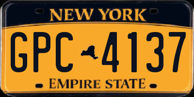 NY license plate GPC4137
