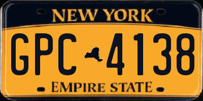 NY license plate GPC4138