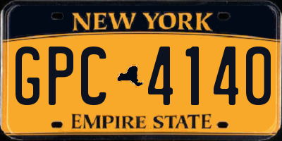 NY license plate GPC4140