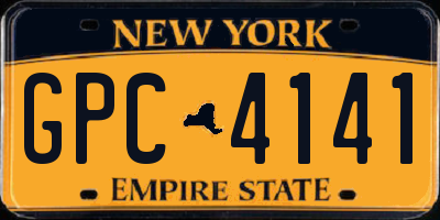 NY license plate GPC4141