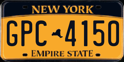 NY license plate GPC4150