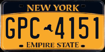 NY license plate GPC4151