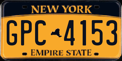 NY license plate GPC4153