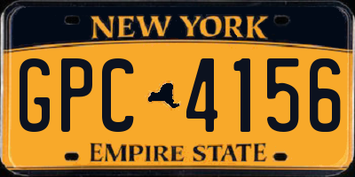 NY license plate GPC4156