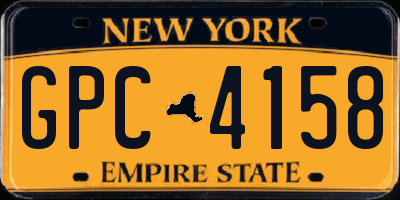 NY license plate GPC4158